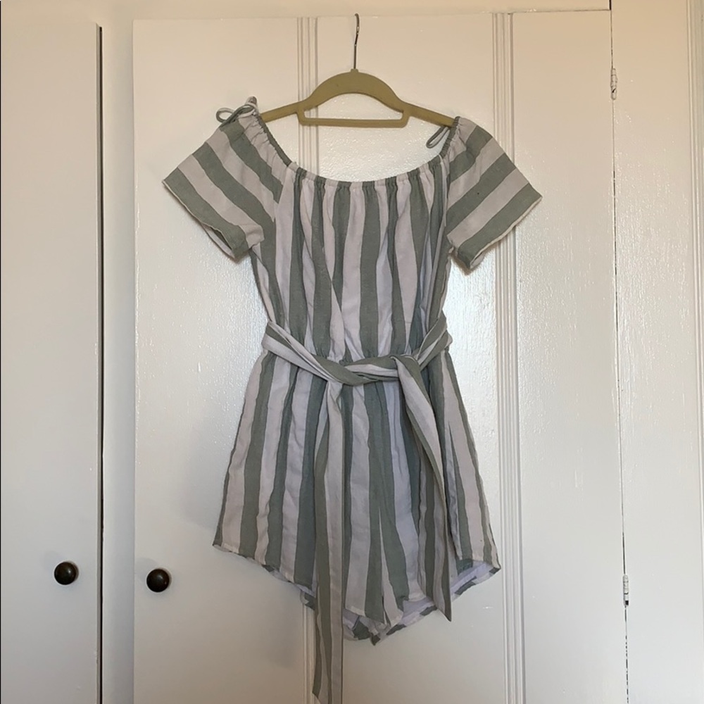 Linen Off the Shoulder Romper